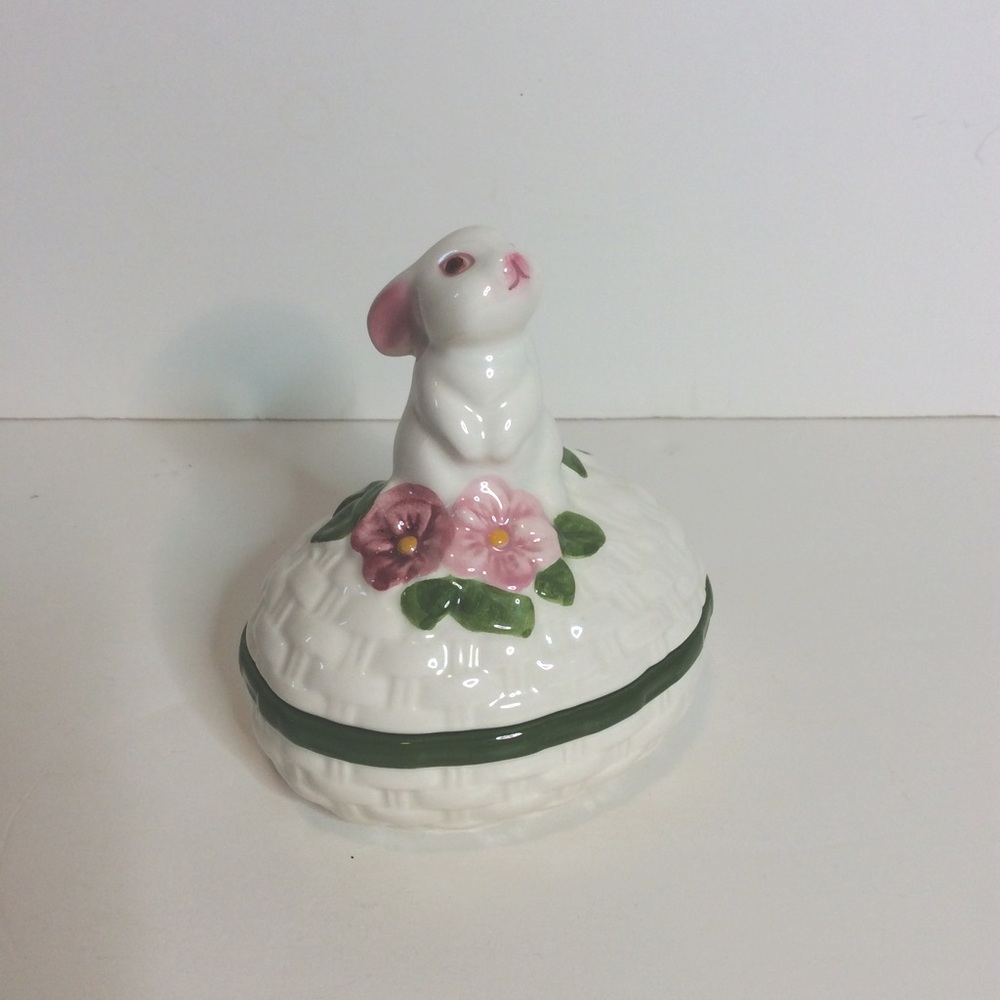 Handpainted Bunny Trinket Box